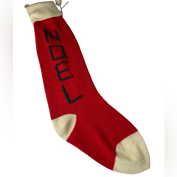 VTG HUGE Christmas Stocking Dept 56 40 In ! Red Knit NOEL Santa Sock St Nick 80s - Picture 2 of 8